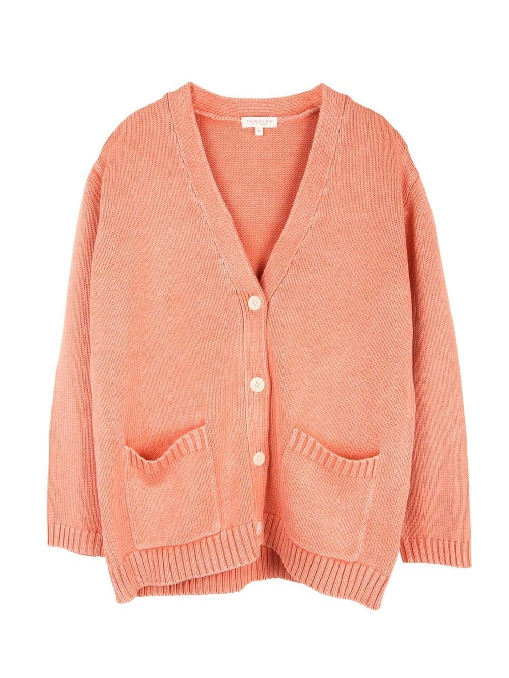 Women’s Relaxed V-Neck Cardigan Sweater - Peach
